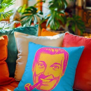 SubGenius-kussen | J.R. Bob Dobbs-kussen in levendige kleuren afbeelding 6