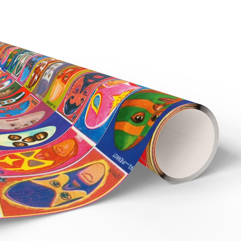 Lucha Libre Wrapping Papers, Mexican Wrestling Themed Birthday Gift Wrap image 3