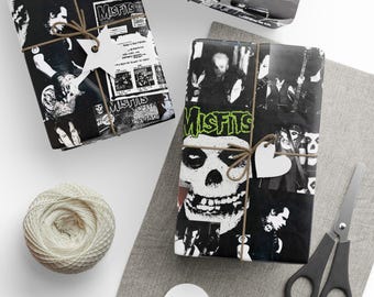 Horror Punk Gift Wrap | Crimson Ghost Wrapping Paper for Bold Presentations