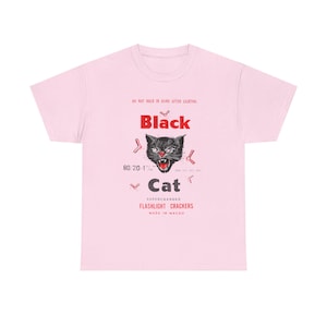 Retro Black Cat Firecracker Tee: 4th of July USA Graphic image 10