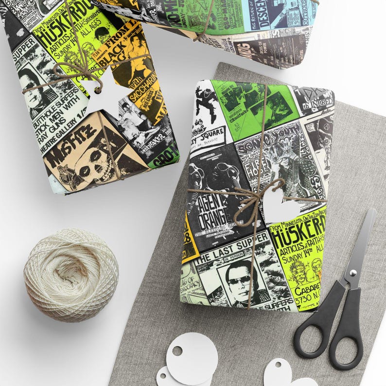 Punk Rock Gift Wrap : Edgy Music Wrapping Paper image 2