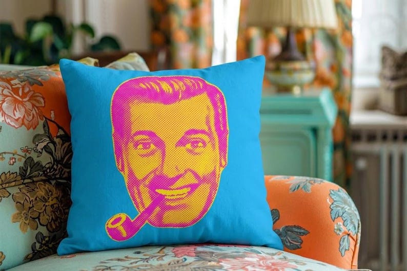 SubGenius-kussen | J.R. Bob Dobbs-kussen in levendige kleuren afbeelding 7