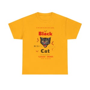 Retro Black Cat Firecracker Tee: 4th of July USA Graphic image 6