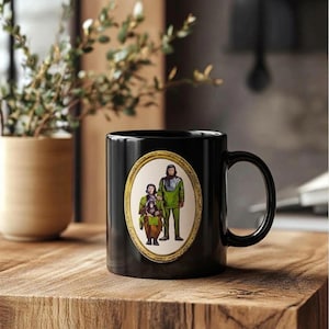 Planet der Affen, schwarze Keramiktasse, Familienporträt, 11 oz oder 15 oz