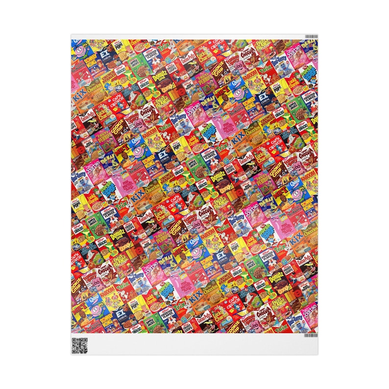 Vintage Breakfast Design Retro Cereal Wrap Nostalgic Gift Paper Colorful Cartoon Style Packaging Sheet Matte Finish Quality Three Sizes Available Perfect Present Covering Holiday Gift Wrapping Essential Birthday Celebration Supplies Unique