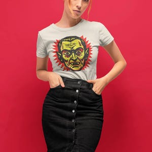 Retro Halloween Vampire T-Shirt: Gothic Horror Graphic Tee image 4