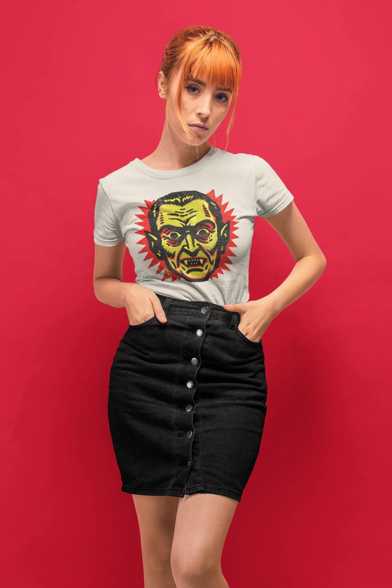 Retro Halloween Vampire T-Shirt: Gothic Horror Graphic Tee image 4