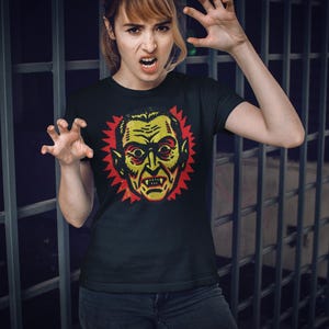 Retro Halloween Vampire T-Shirt: Gothic Horror Graphic Tee image 5