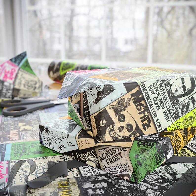 Punk Rock Gift Wrap : Edgy Music Wrapping Paper image 6