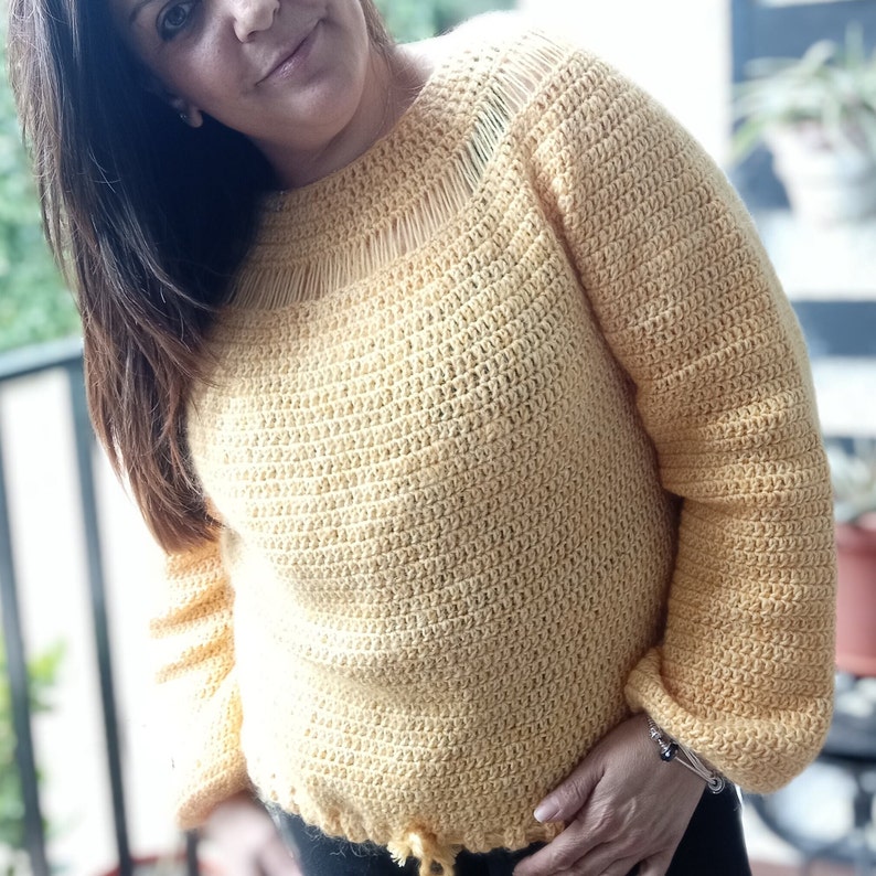 Sweater Vainilla tejido con lana y mohair