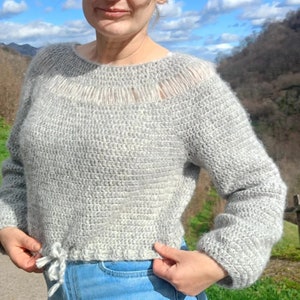 Sweater Vainilla tejido con lana y mohair