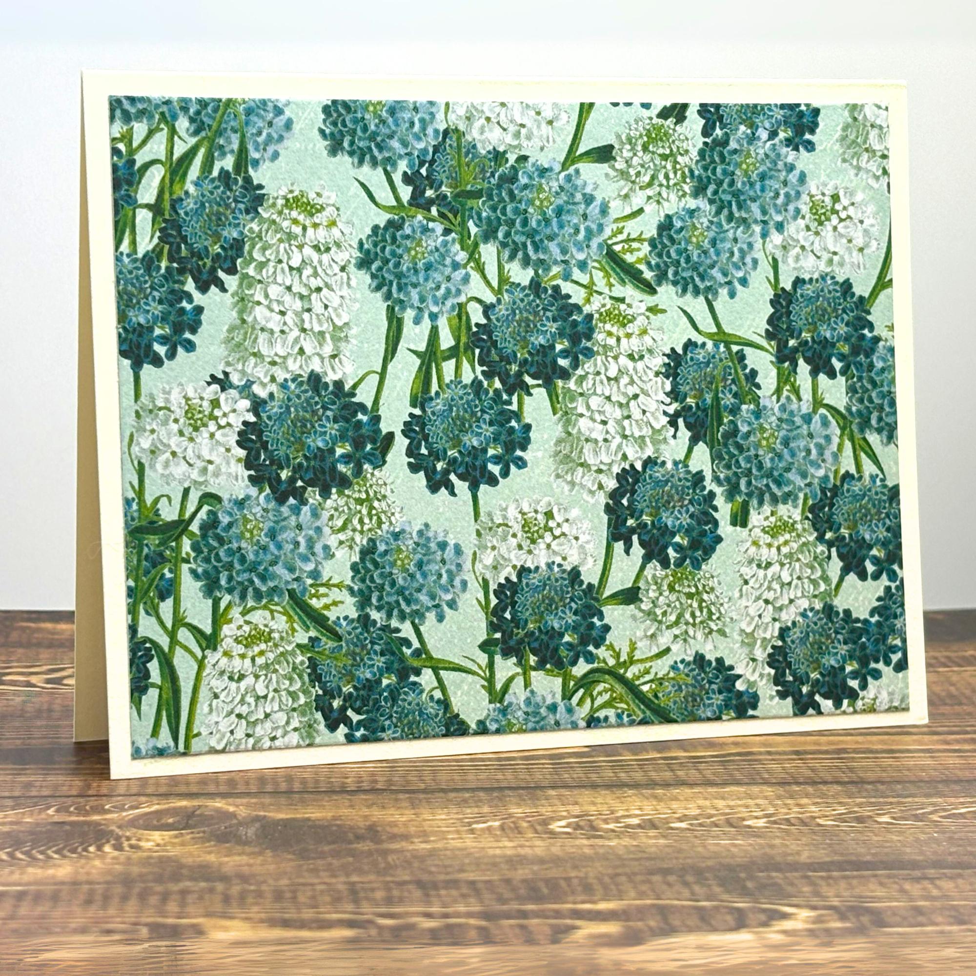 Hydrangea Hiatus - Handmade Blank Folded Note Cards - Set of 6 With ...