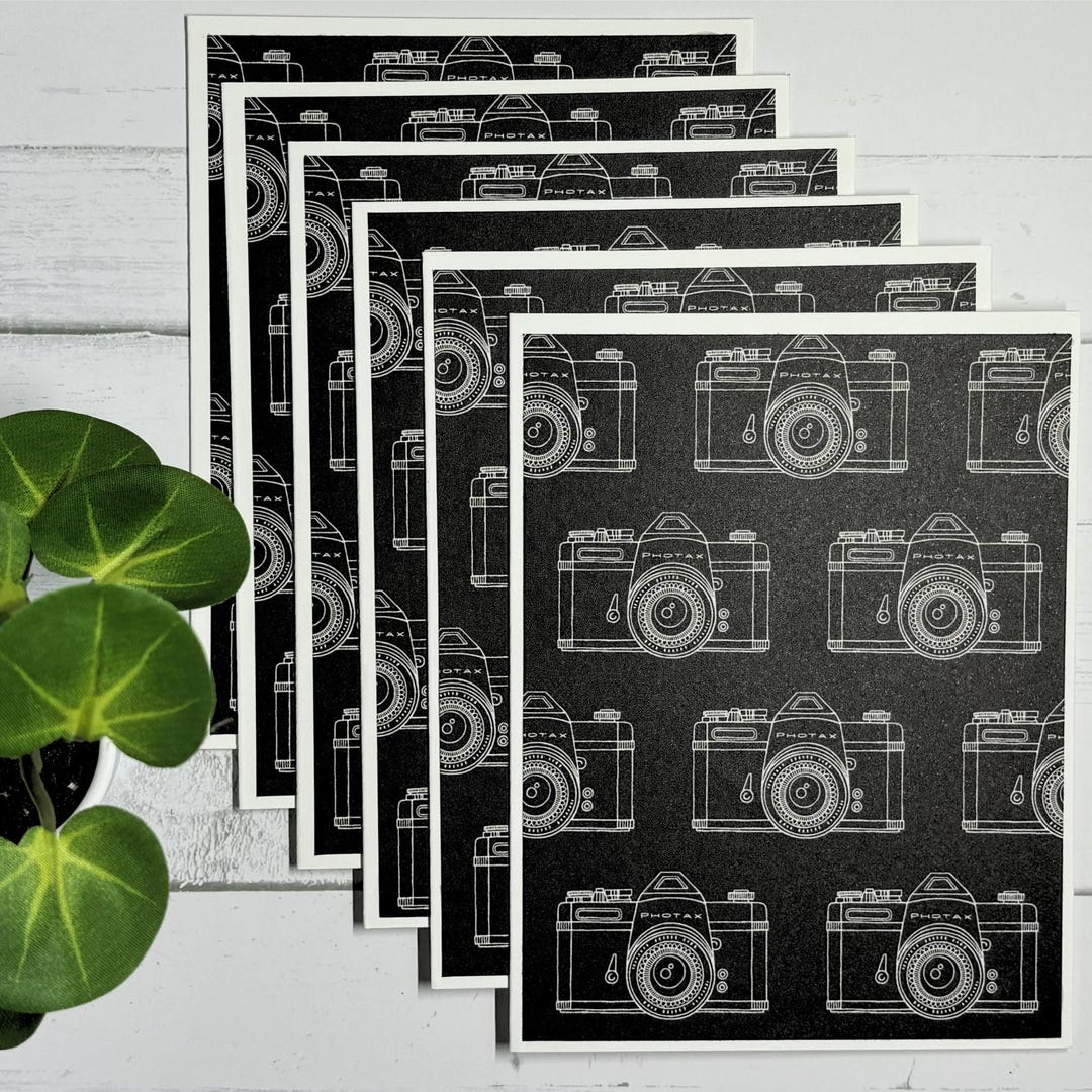 Camera Clicks - Handmade Blank Folded Note Cards - Set of 6 With ...