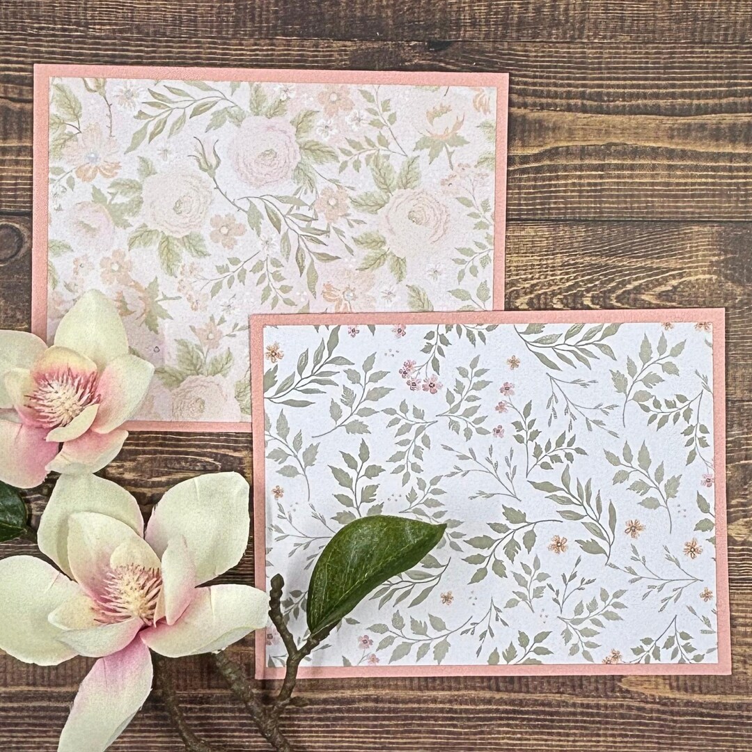 Pretty in Pink Flowers - Handmade Blank Folded Note Cards - Set of 6 ...