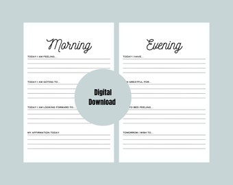 Minimalist Morning and Night Journal: Digital Download for Mindful Living.