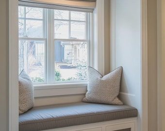 Tailored Upholstery Window Bench Cushion Cover, Single or Double Piping Upgrade 2 - 3 thick