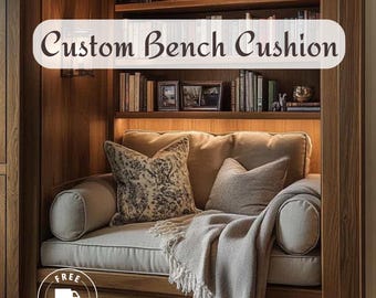 Custom Size Bench Cushion Cover, Handmade Window Seat, Farmhouse