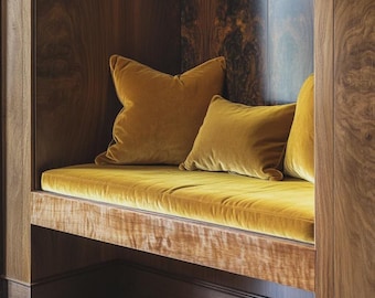 Handmade Velvet Bench Cushion Cover, Indoor Seat Cover