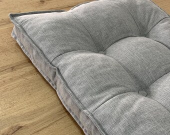 French Style Bench Cushion, Handmade Indoor Seat Pad, Sand - Ivory