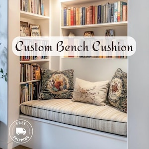 Bench Cushion Cover, Sofa Cushion, Custom Seat Cushion, Window Seat Cushion, Reading Nook Cushion, Mudroom Bench Cushion, Shoe Bench Cushion