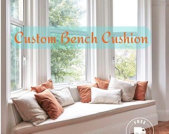 Custom Window Seat Cushion Cover, Indoor Bench, Reading Nook, Daybed Beige Color