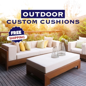 Custom Cushion Cover, Waterproof  Cushion Cover, Outdoor Patio Cushions, Garden Cushion cover, Replacement Cushion, Outdoor Garden Cushion