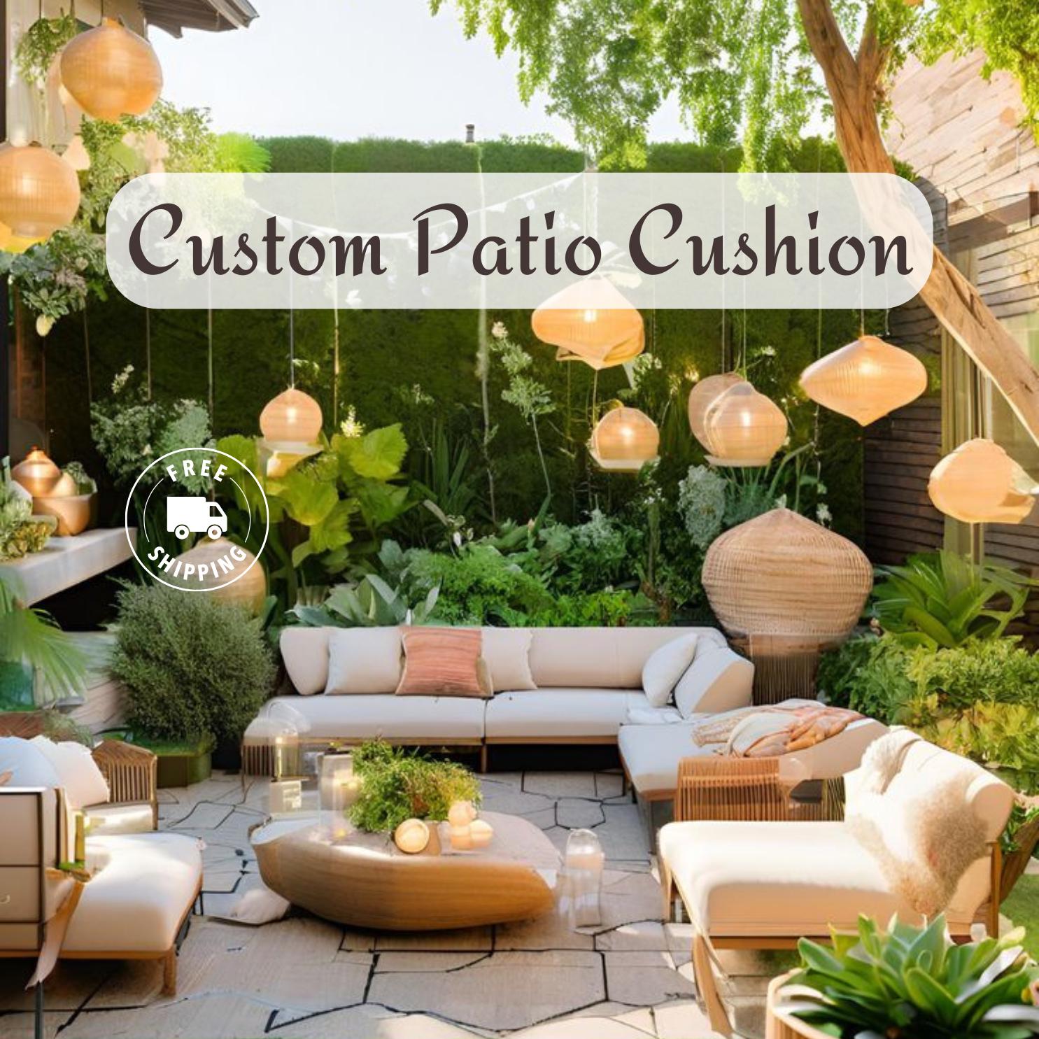 Custom Size Cushion Cover, Any Size Patio Cushions, Garden Bench Cushions, Waterproof Cushion, Replacement Cushion, Sunbrella cushion cover