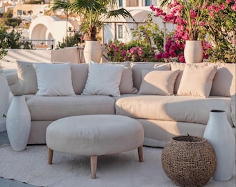Custom Bench Cushion Cover, Waterproof Outdoor Fabric, Patio Garden Seating