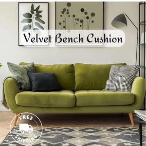 Velvet Cushion Cover, Bench Cushion Indoor With Piping, Bench Cushion Indoor Custom ,Custom Bench Cushion Indoor, Cushion for Bench
