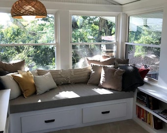 Handmade Bench Window Cushion, Cozy Window Seat, Daybed Pad,