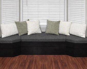 Custom Window Bench Cushion, Trapezoid Seat Pad Cover, Bay Window Upholstery