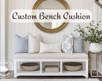 Indoor Bench Cushion — Custom Size, 3"  Thick, Tailored Fit