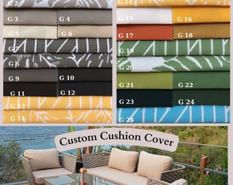 Custom Size Cushion Cover, Any Size Patio Cushions, Garden Bench Cushions, Waterproof Cushion, Replacement Cushion, Sunbrella cushion cover
