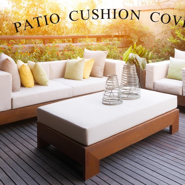 Custom Waterproof Outdoor Cushion Cover, Handmade Replacement, Washable Handmade Patio