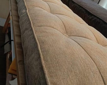 Custom Cotton Futon Bench Cushion, Cottage Style Window Seat Pad, Meditation Pillow