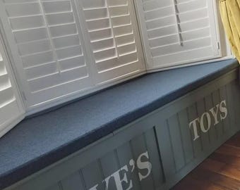 Custom Trapezoid Window Cushion - Angled Bench Seat Pad for Bay Windows
