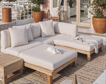 Custom Patio Bench Cushion  Sunbrella Cover, Waterproof Outdoor Fabric
