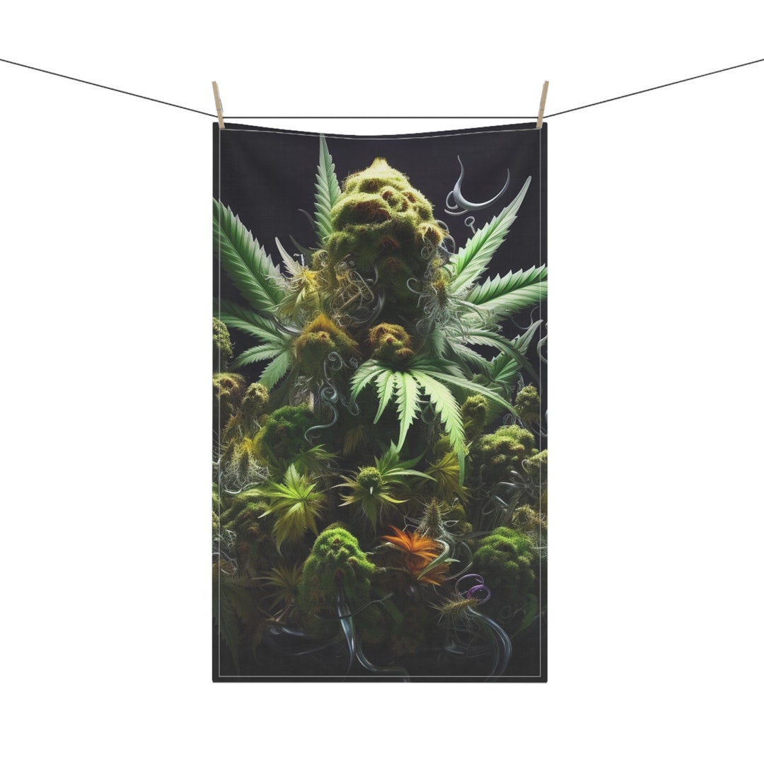 Mystical Nug Kitchen Towel Marijuana Kitchen Towel Pot Towel Marijuana Kitchen Decor Marijuana