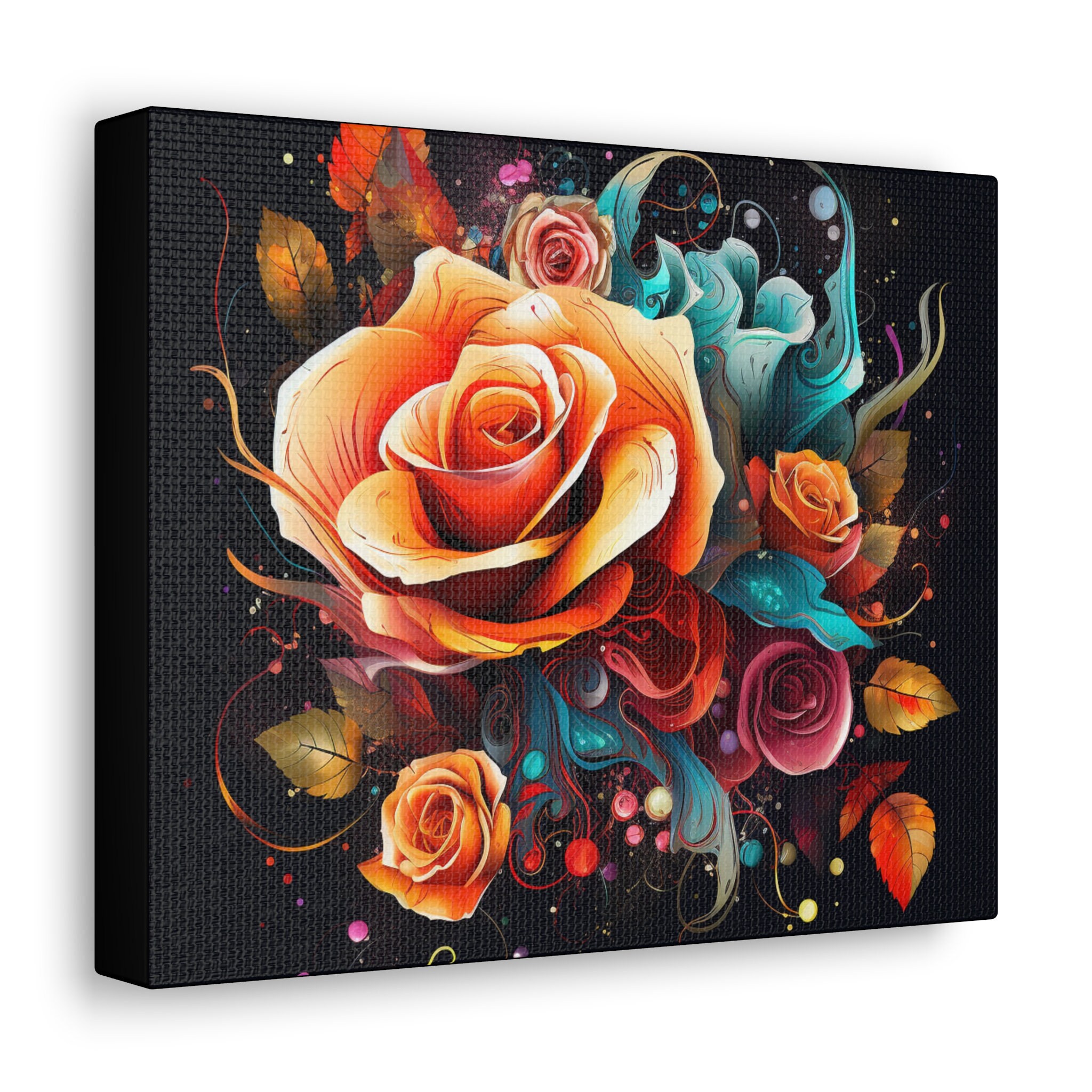 Rose Abstract Art Rose Flower Canvas Art Flowers on Canvas Wall Art