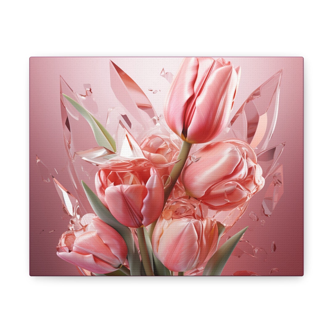 Tulip Abstract Art Tulip Flower Canvas Art Flowers on Canvas Wall Art
