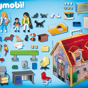 Playmobil Tragbares Haus Vintage Anfang 2000er Jahre nah komplett 3230 FerienBungalowhaus 5870 Tierpraxis Tierpraxis zum Mitnehmen