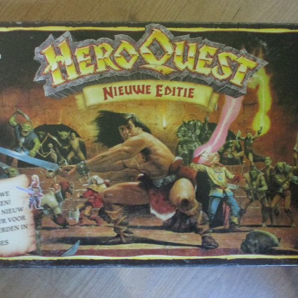 Jeu de société HeroQuest roleplay fantasy "New Edition" vintage 1992 presque complet Hero Quest NL