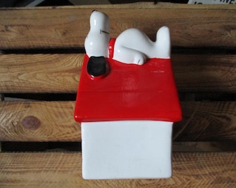 Vintage Snoopy Glass Piggy Bank - Etsy