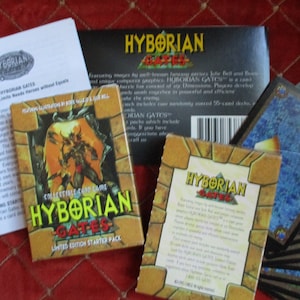Hyborian Gates CCG TCG juego de inicio completo para 2 jugadores vintage 1995 Boris Vallejo & Julie Bell arte de fantasía Edición limitada