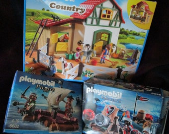 Lot PLAYMOBIL Vintage Pirates 1997 - Capitaine, épée, Pistolet, Set 3860 Avec Soldats Anglais Tuniques Rouges