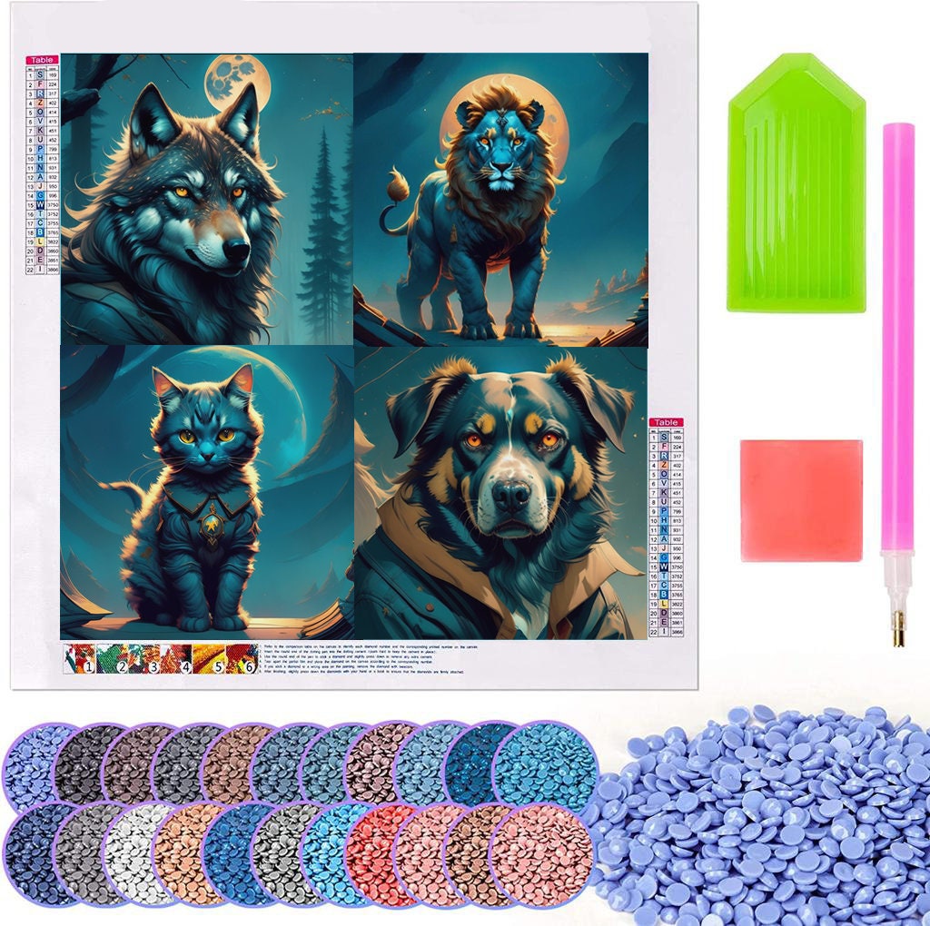 Tiger On Water Animal Diamond Painting Kits for Adults,5D DIY Round Full  Drill Cross Stitch Crystal Rhinestone Embroidery Paintings Arts Crafts 20 *