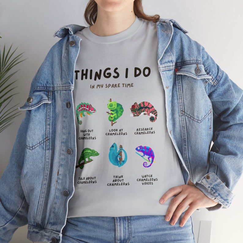 Things I do Chameleon, Chameleon Shirt, Chameleon Lover Tee, Cute Chameleon Shirt, Reptile Tshirt, Chameleon Gift, Reptile Lover Tee image 9