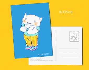 Postcard cute monster