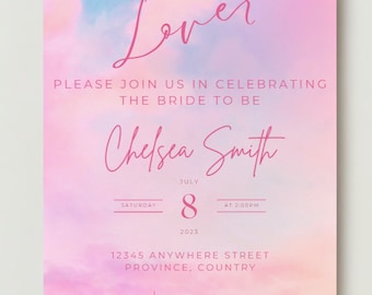 Taylor Swift Inspired Lover Themed Bridal Shower Invitation