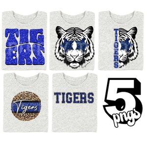 Tigre azul preppy PNG Ojo de estrella Gafas de sol con estrella Sublimación PNG Tigre desgastado Texto de palabra con purpurina para camisetas y vasos